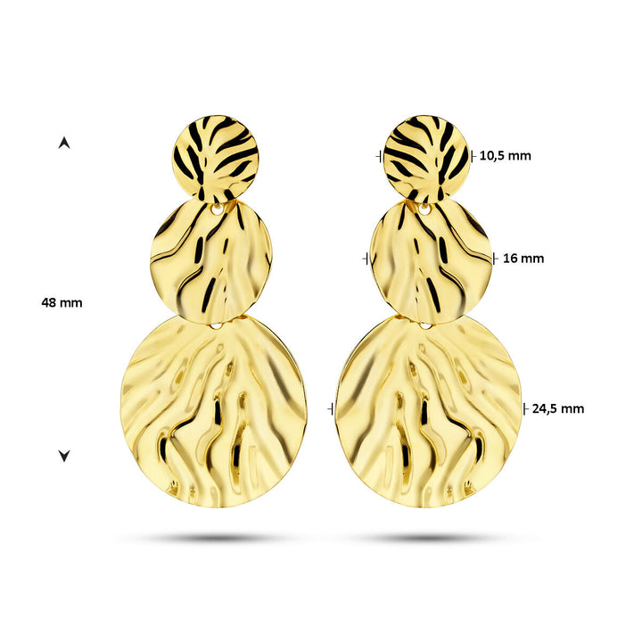 Ohrringe Relief 1 Mikron Silber vergoldet (gelb)