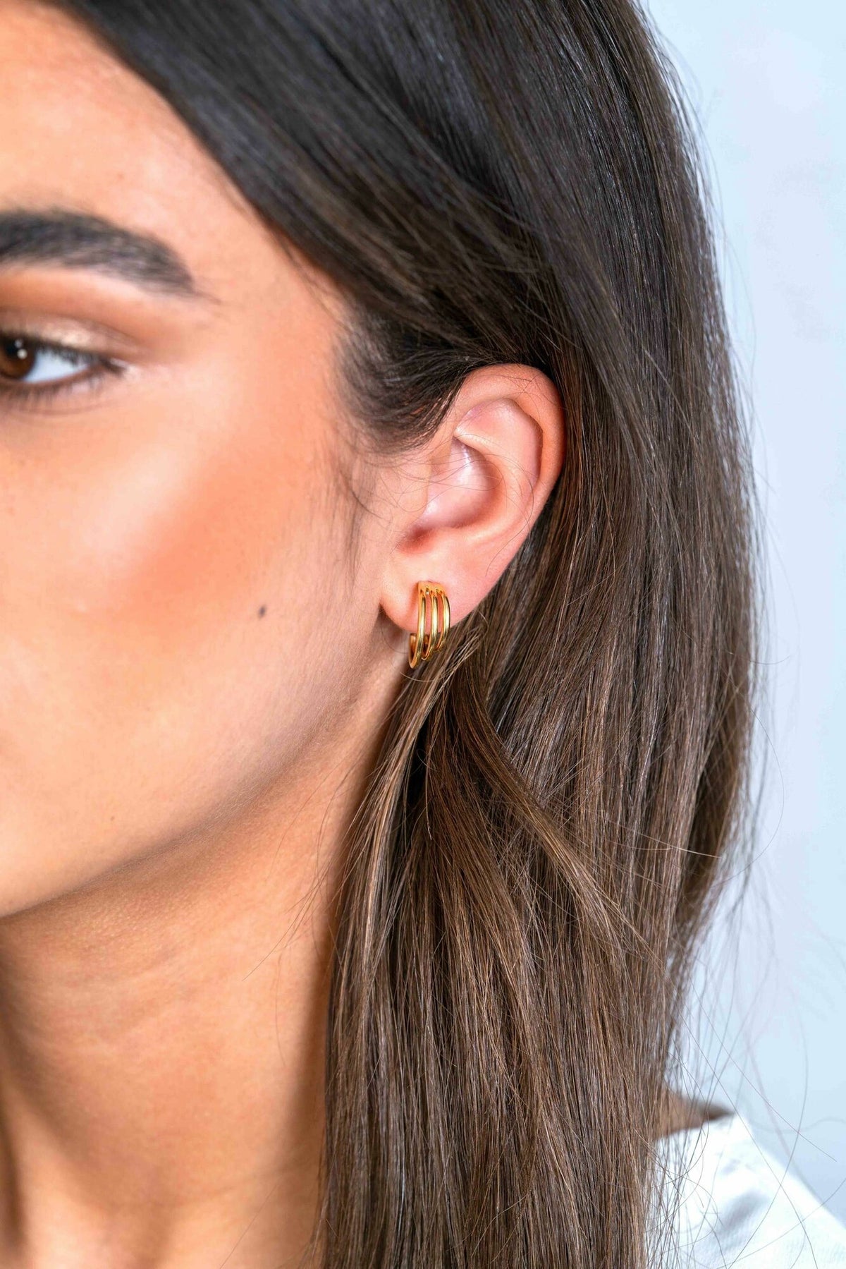 ZINZI gold plated three-way stud earrings ZIO2294