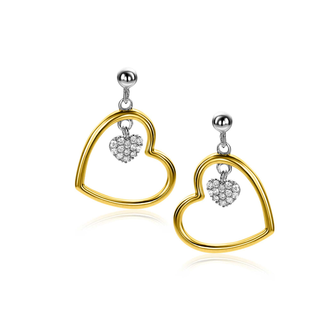 Zinzi Oorknoppen zilver gold plated zio2621