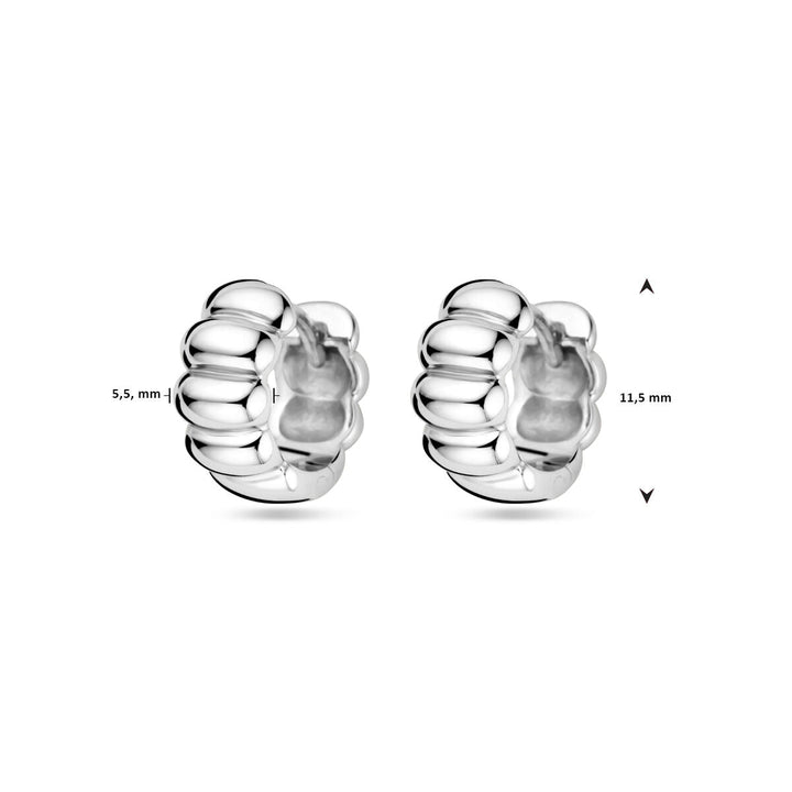 klapoorringen 11,5 mm zilver gerhodineerd