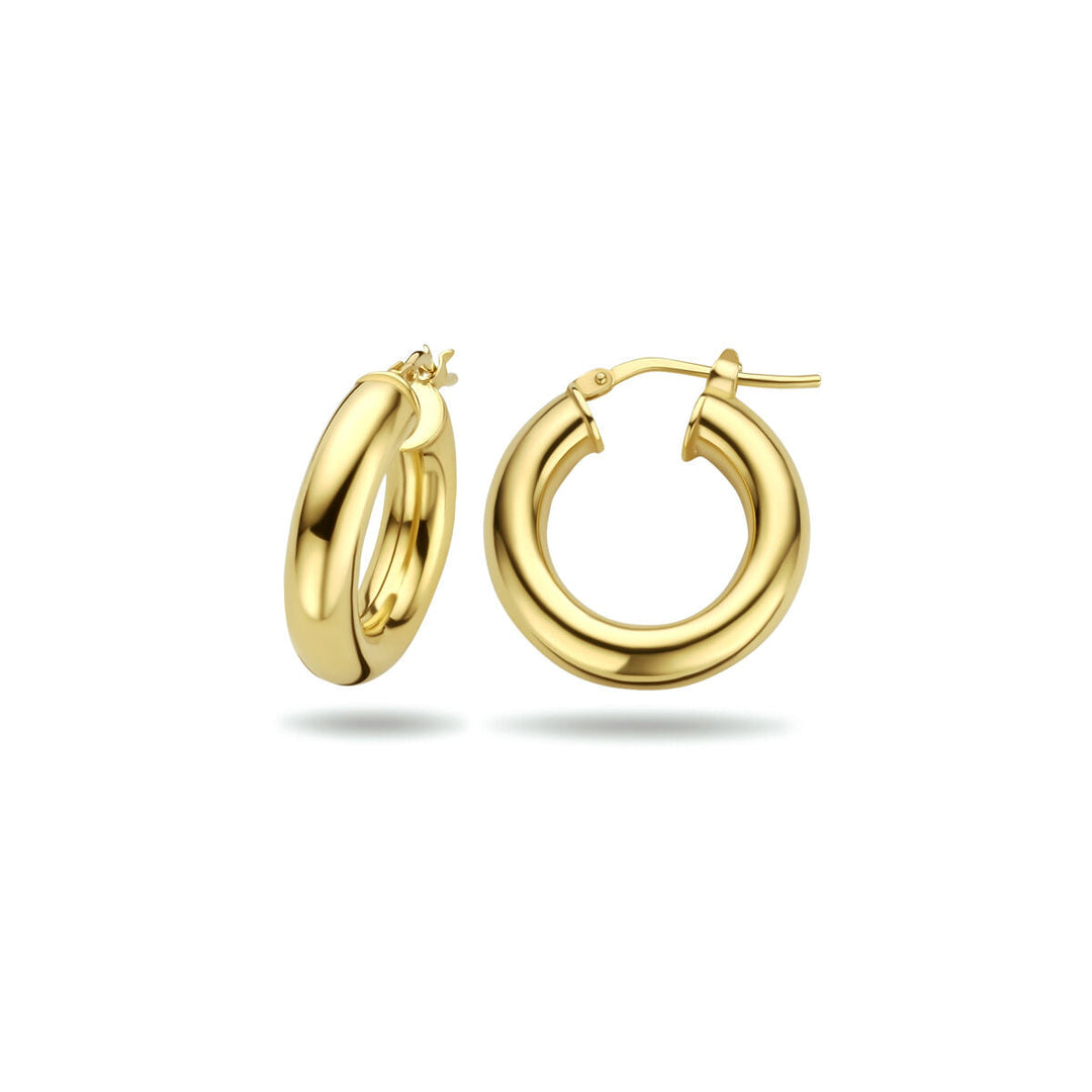 Ohrringe Rundrohr 5,0 mm 1 Mikron Silber vergoldet (gelb)