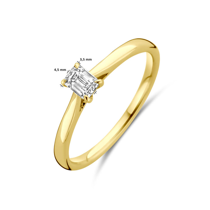 ring lab grown diamant 0.25ct h si 14K geelgoud