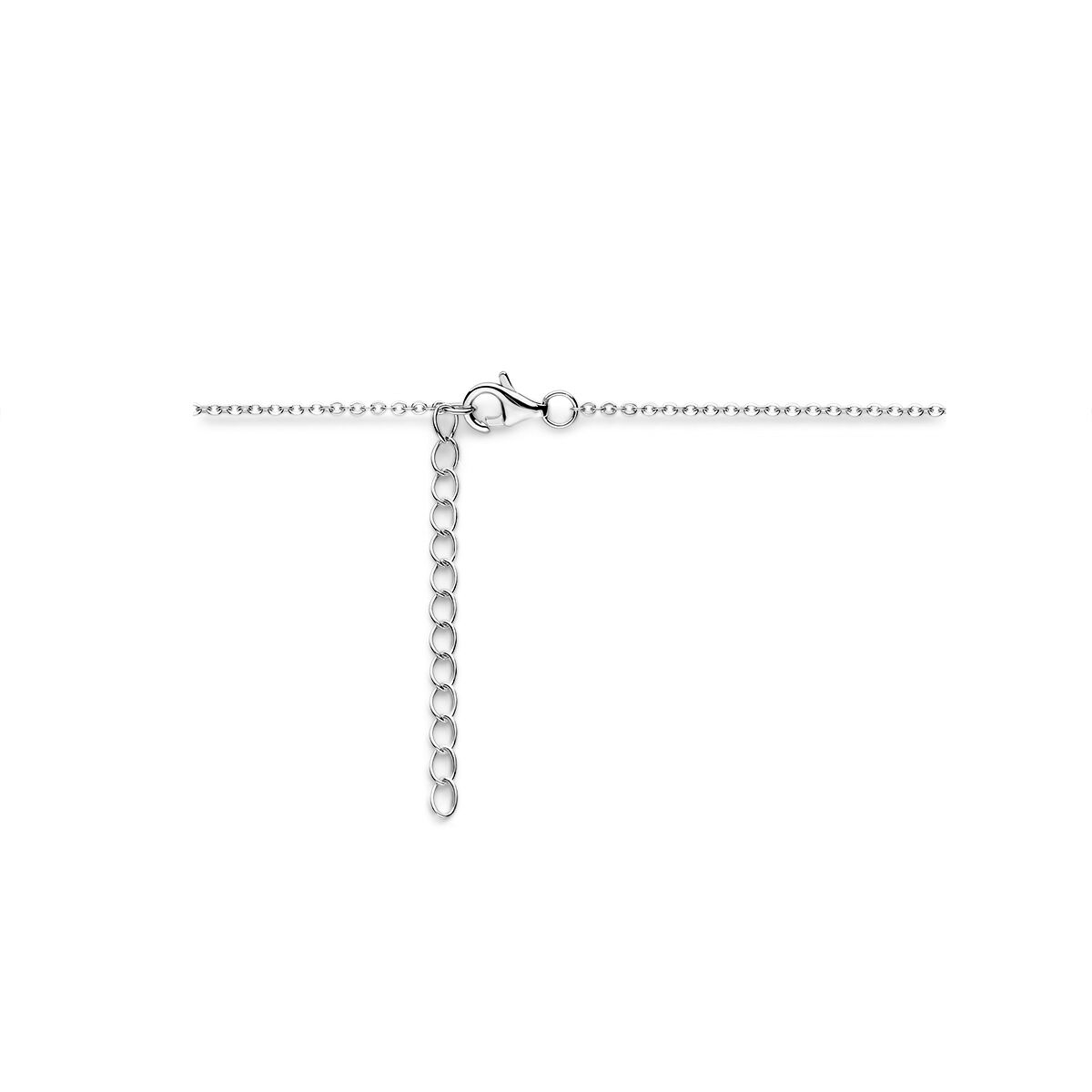 collier hartjes 36 + 4 cm zilver gerhodineerd