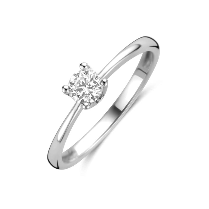 Zilveren dames ring met zirkonia – gerhodineerd 925 zilver