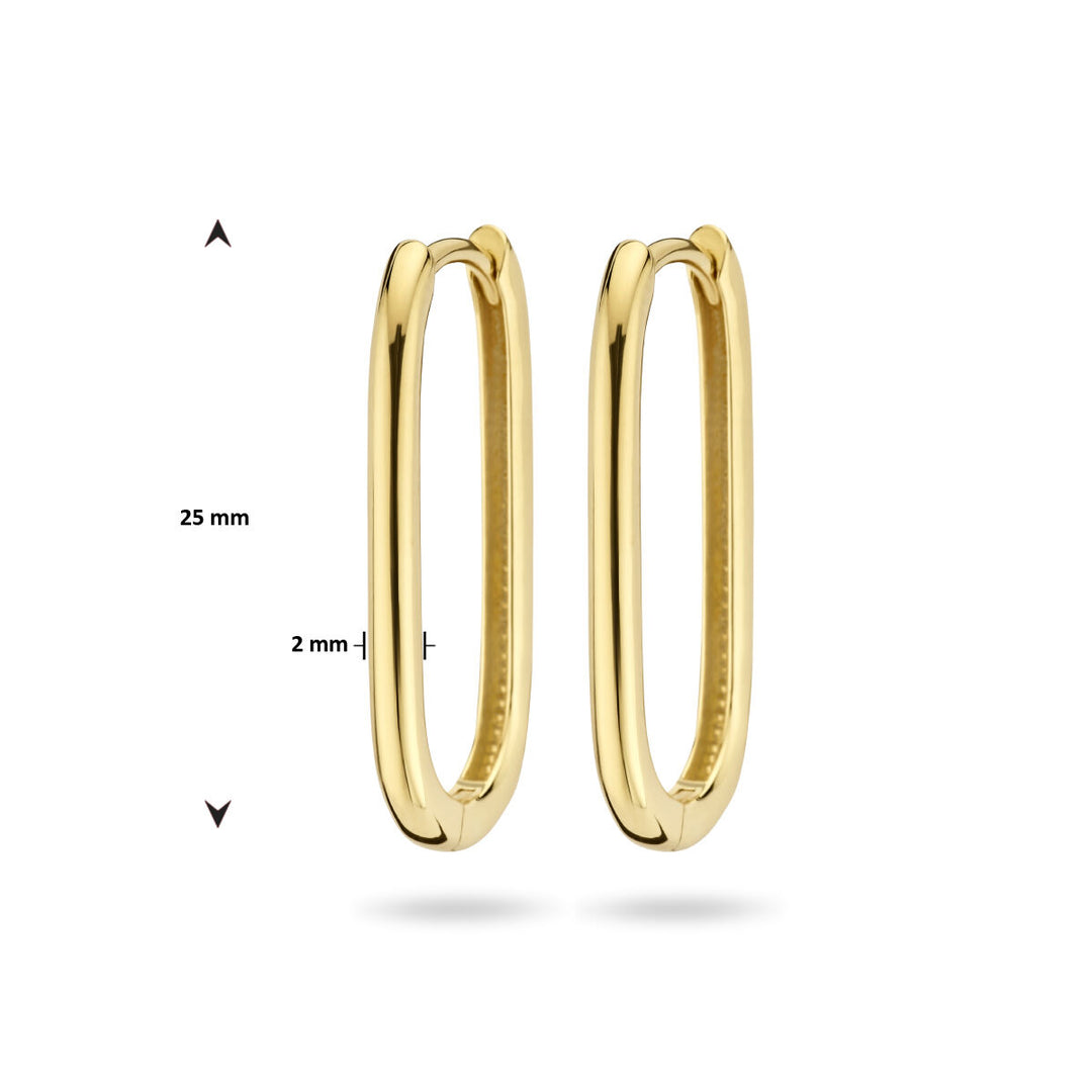 drop earrings paper clip 14K yellow gold