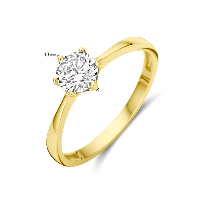 ring zirconia 14K yellow gold