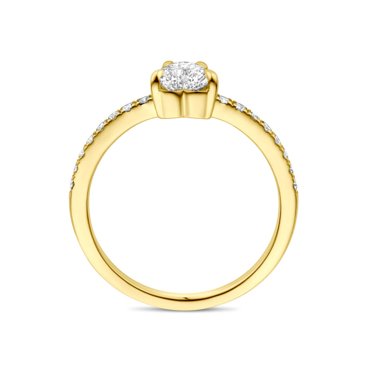 ring lab grown diamant 0.665ct h si 14K geelgoud