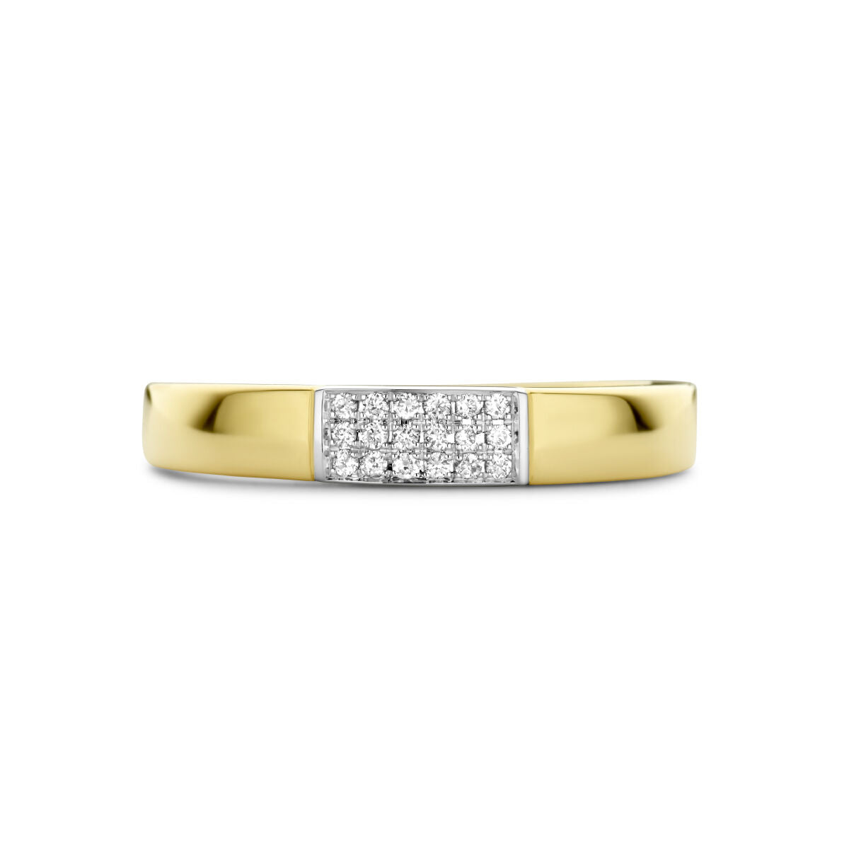 ring diamant 0.07ct h si 14K bicolor goud geel/wit
