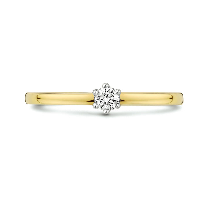 ring diamond 0.10ct h si 14K bicolor gold yellow/white