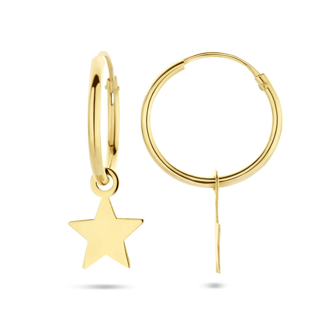 star earrings 14K yellow gold