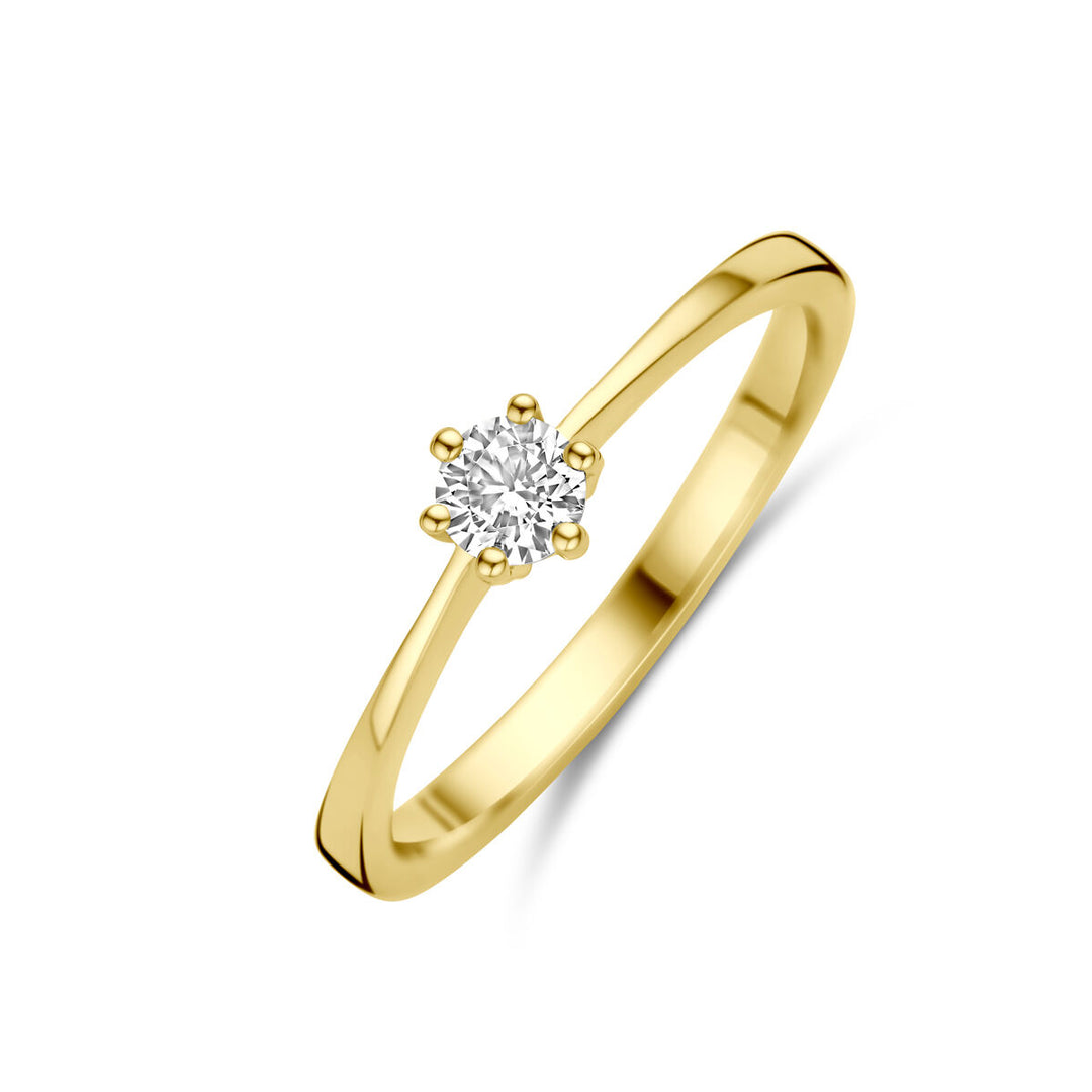 ring zirconia 14K yellow gold