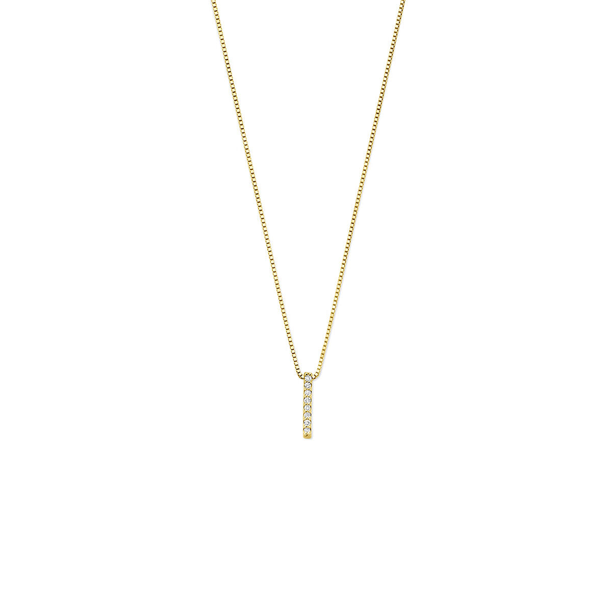 14k geelgouden collier met lab grown diamant
