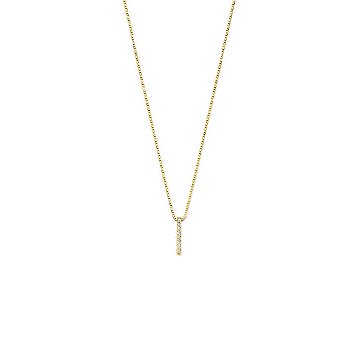 14k geelgouden collier met lab grown diamant