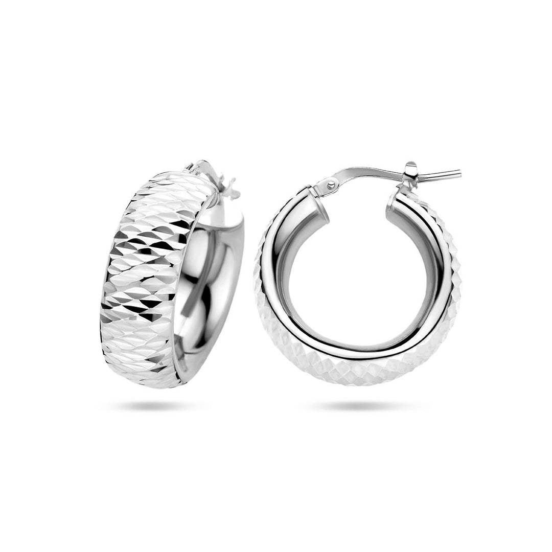 oorringen gediamanteerd zilver gerhodineerd
