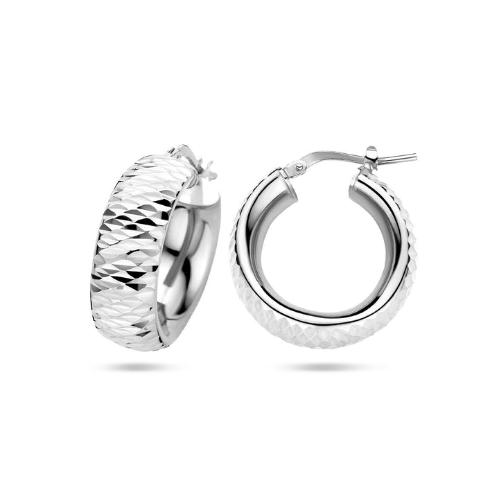 oorringen gediamanteerd zilver gerhodineerd