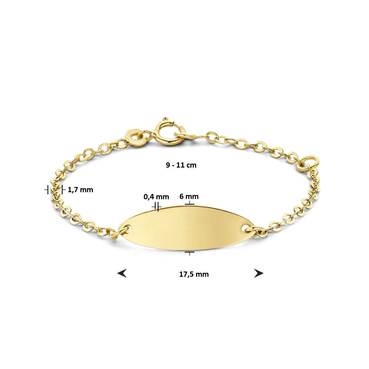 9k graveerarmband plaat 6,0 mm 9 Karaat