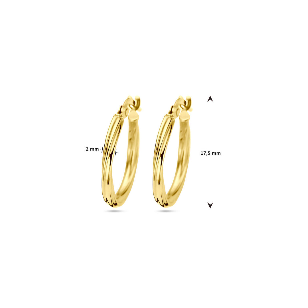 earrings twisted tube 2.0 mm 14K yellow gold