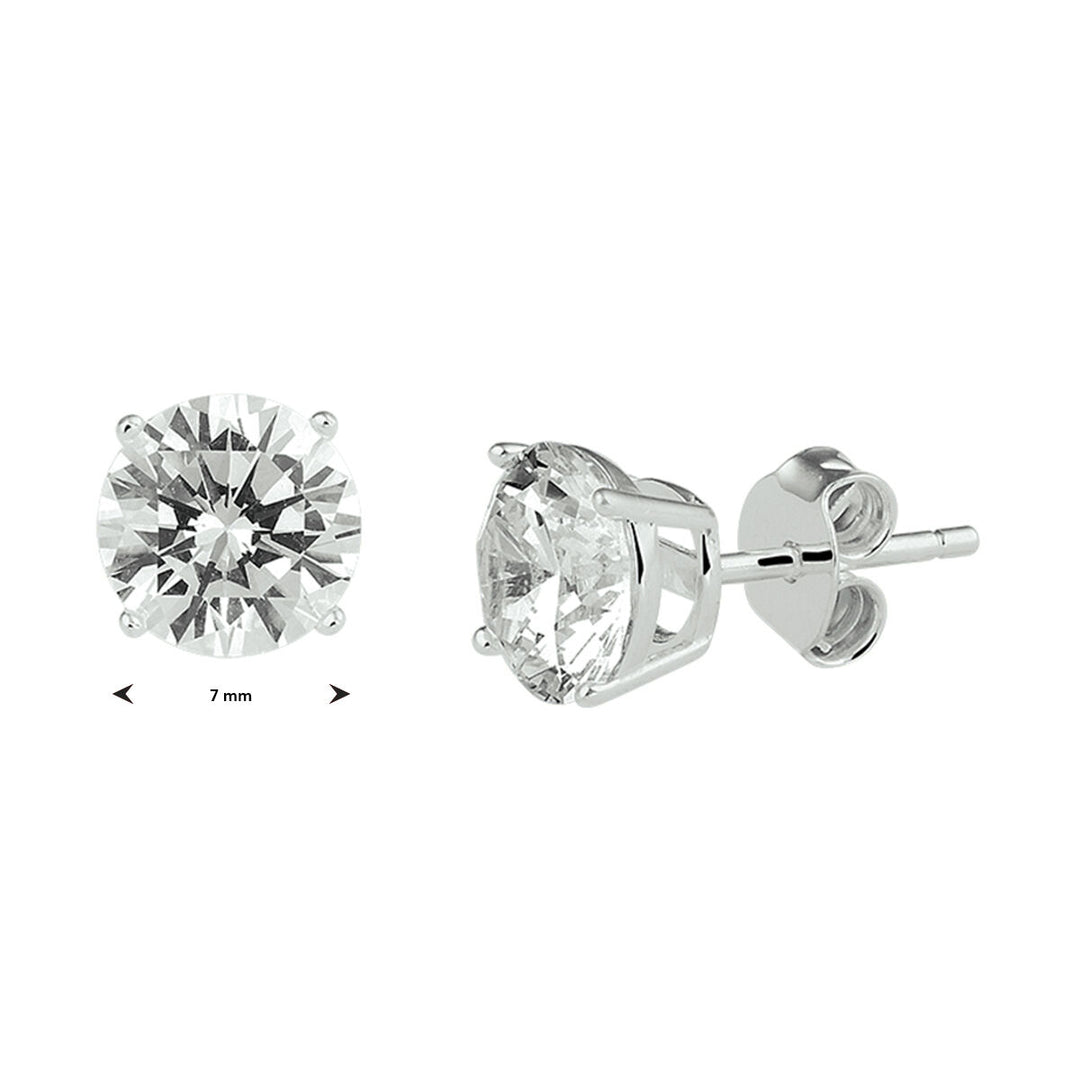 ear studs zirconia silver white