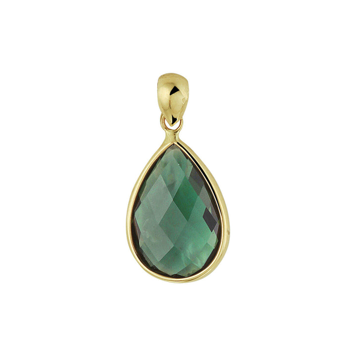 Anhänger grüner Quarz 14K Gelbgold