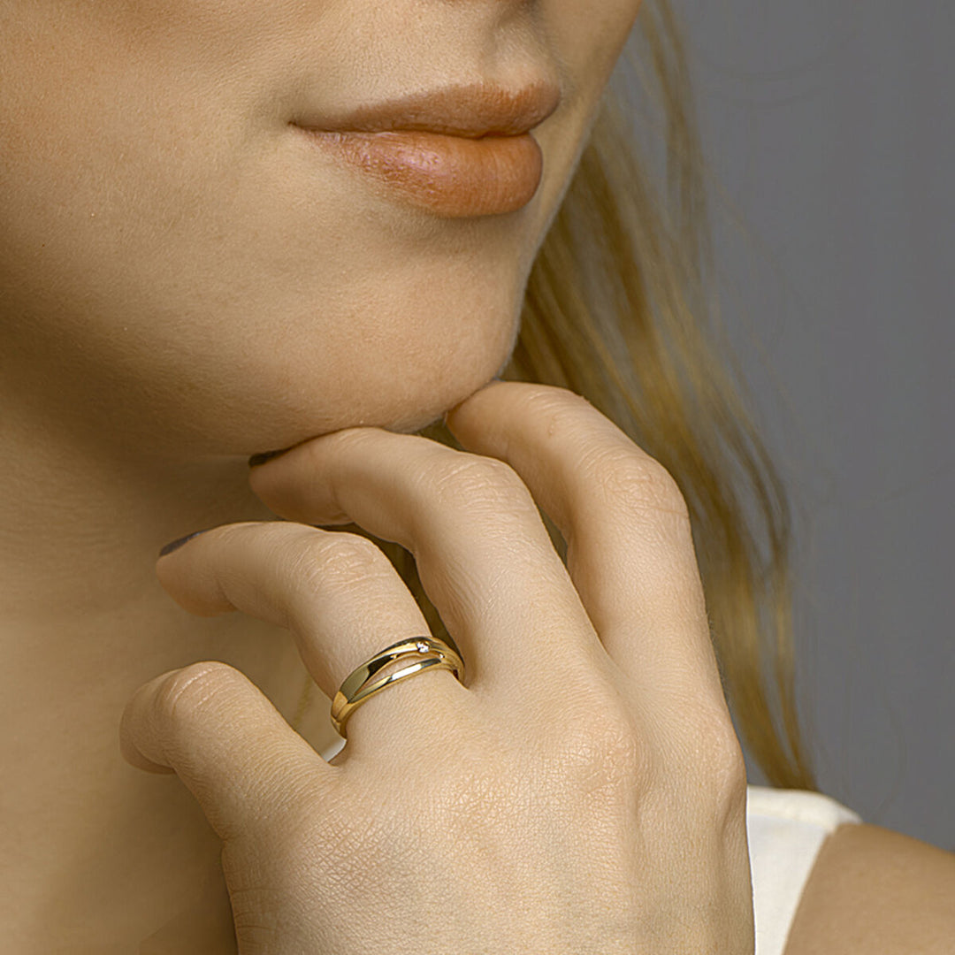 ring diamond 0.040ct h si 14K yellow gold