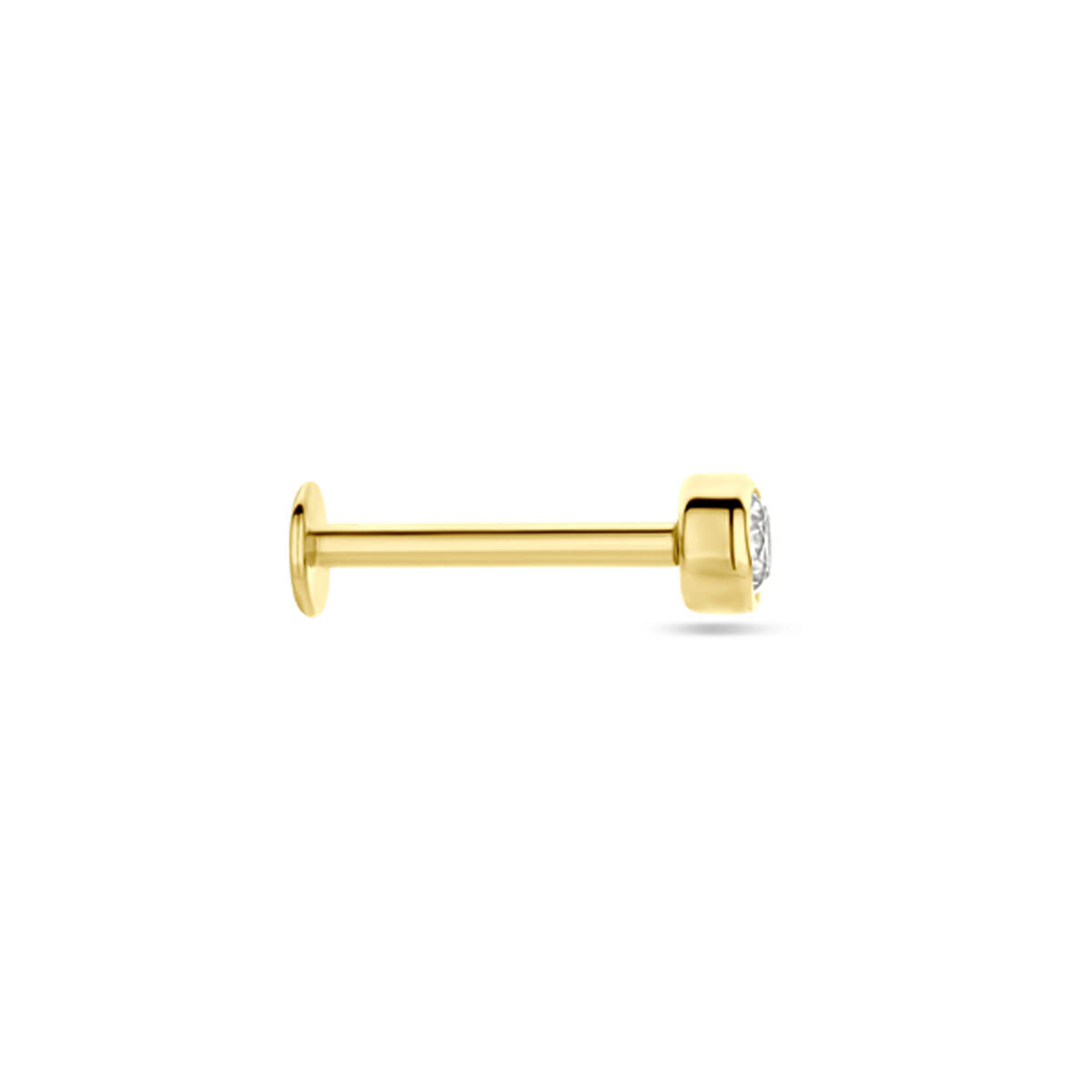 flat back piercing zirkonia 3 mm 14K geelgoud