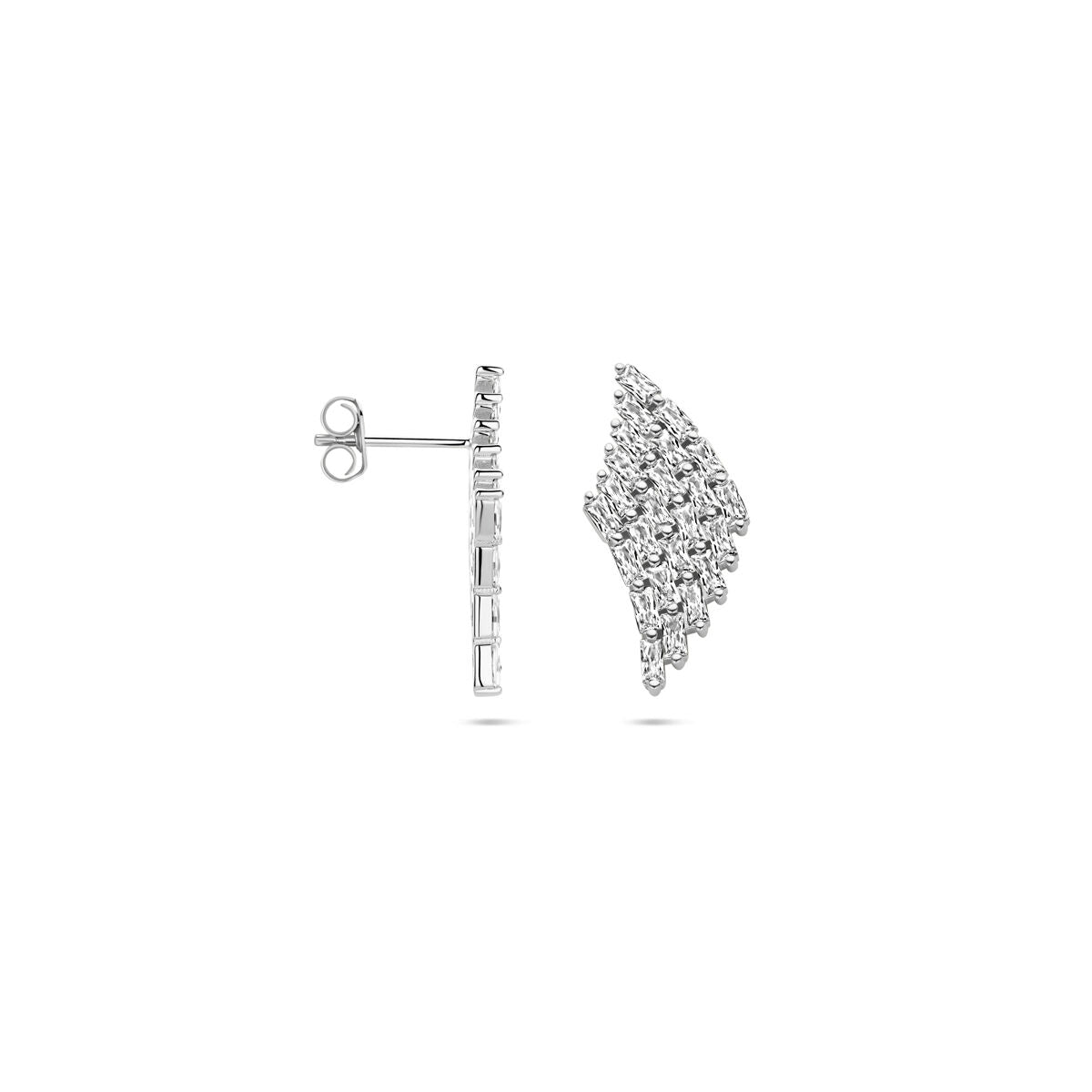 oorknoppen zirkonia 23 mm zilver gerhodineerd