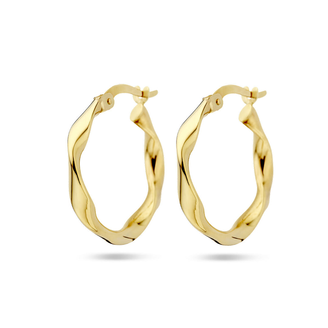 earrings twisted tube 14K yellow gold