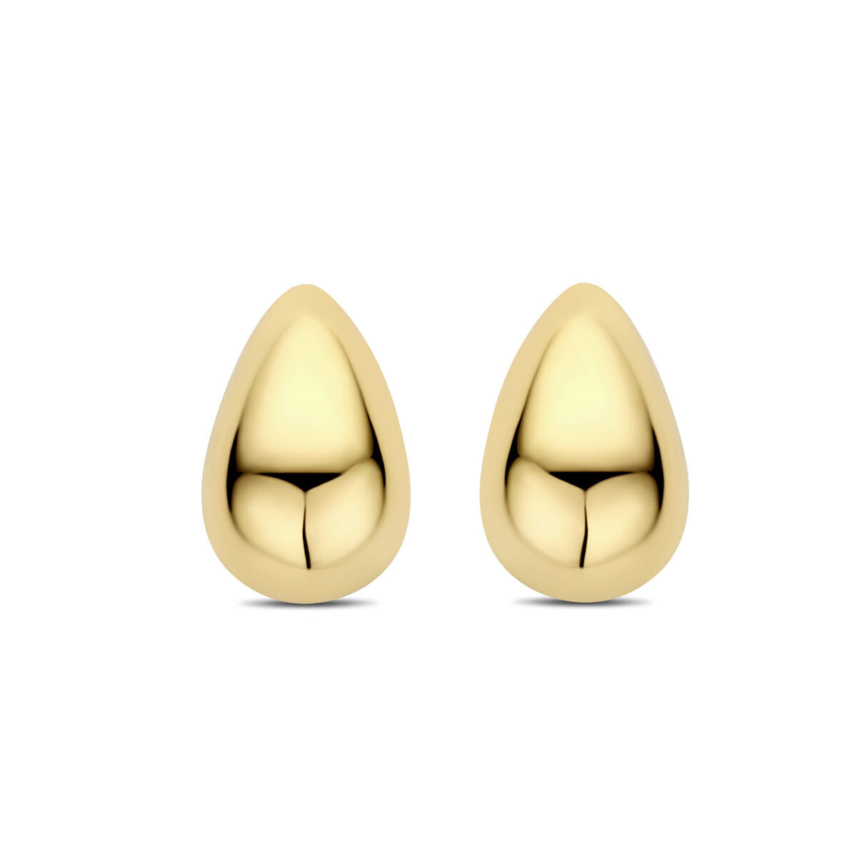 Zilveren vergulde oorknoppen in druppelvorm van 20 mm met een glanzende afwerking.