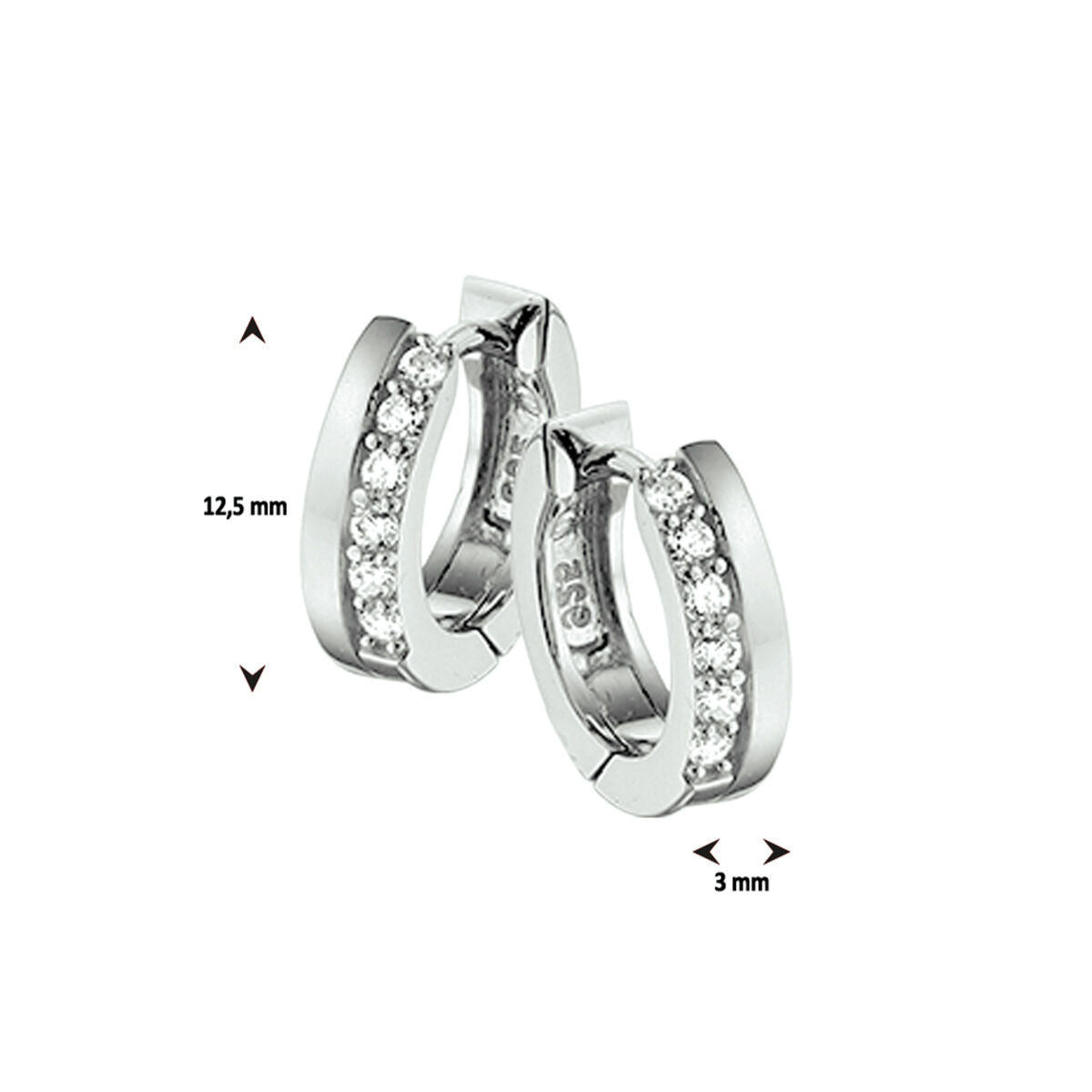 drop earrings zirconia silver rhodium plated