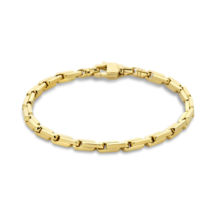 Gold bracelet men's fantasy link 4.6 mm 14K