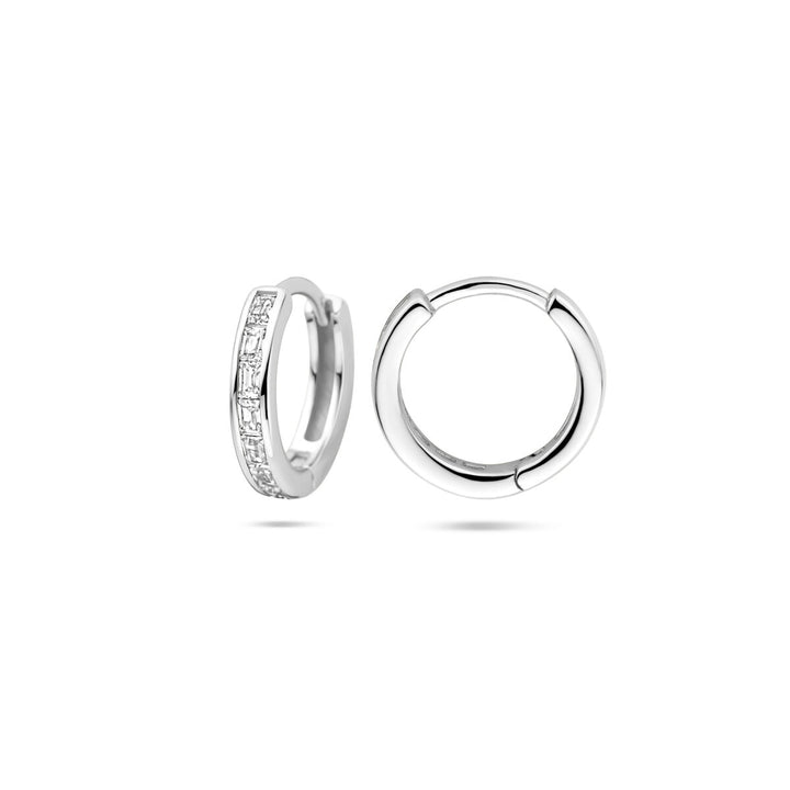 klapoorringen zirkonia 12 mm zilver gerhodineerd