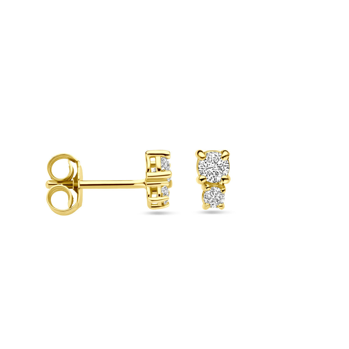 oorknoppen diamant 0.26ct (2x 0.13ct) h si 5,5 mm 18K geelgoud