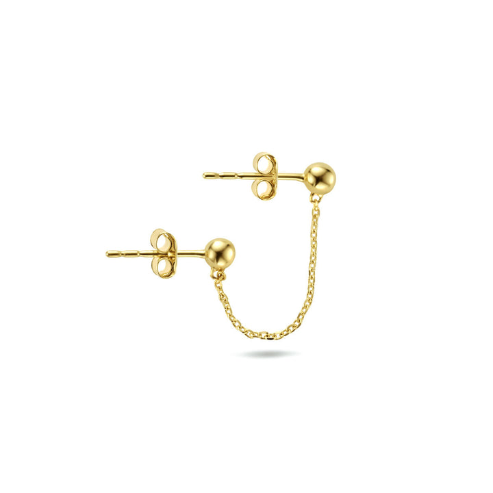 double stud earrings 14K yellow gold