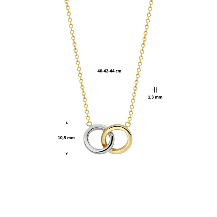 necklace rounds 40 - 42 - 44 cm 14K bicolor gold yellow/white