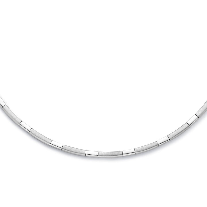 necklace choker 3.3 mm 43 cm poly/matte silver rhodium plated