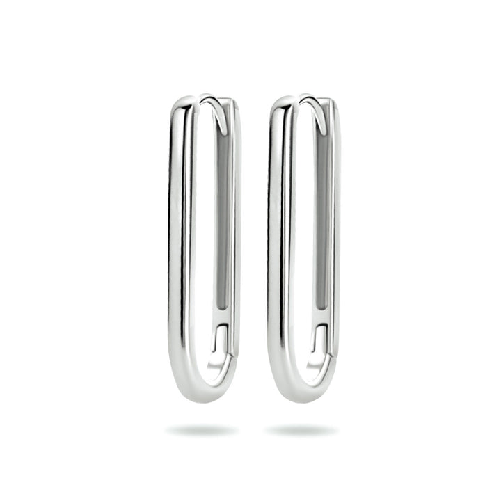 drop earrings paper clip silver rhodium plated