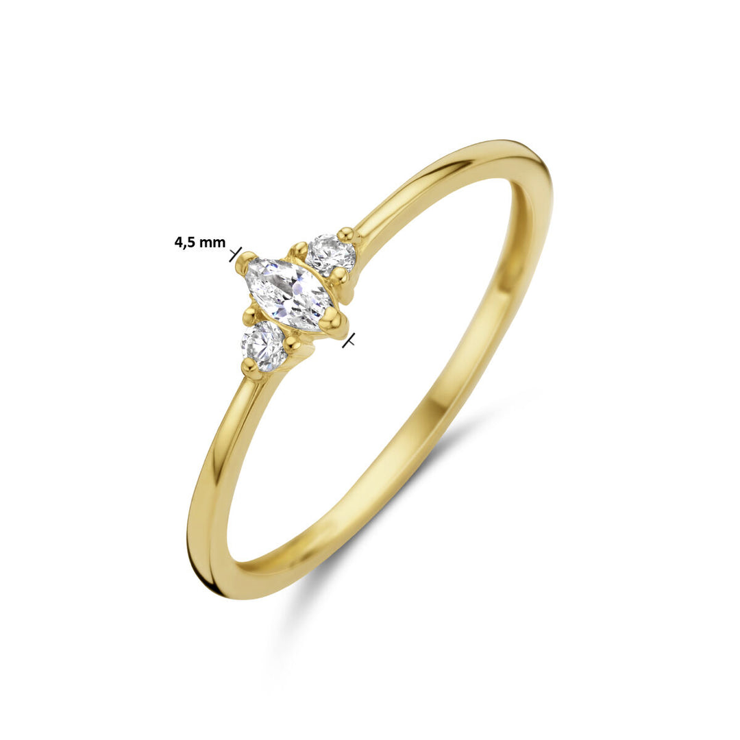 Ring Trilogie Zirkonia 14K Gelbgold