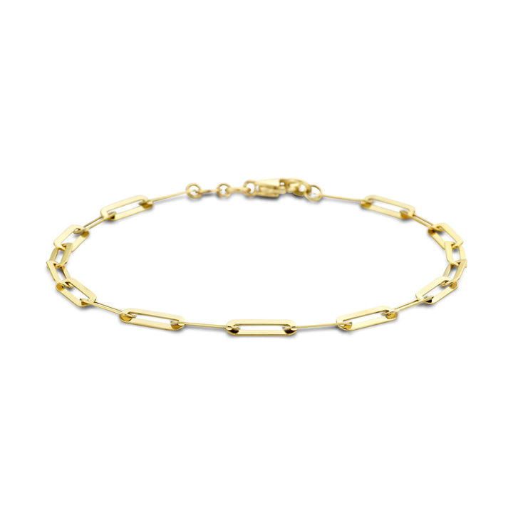 Gold bracelet ladies paper clip flat 14K