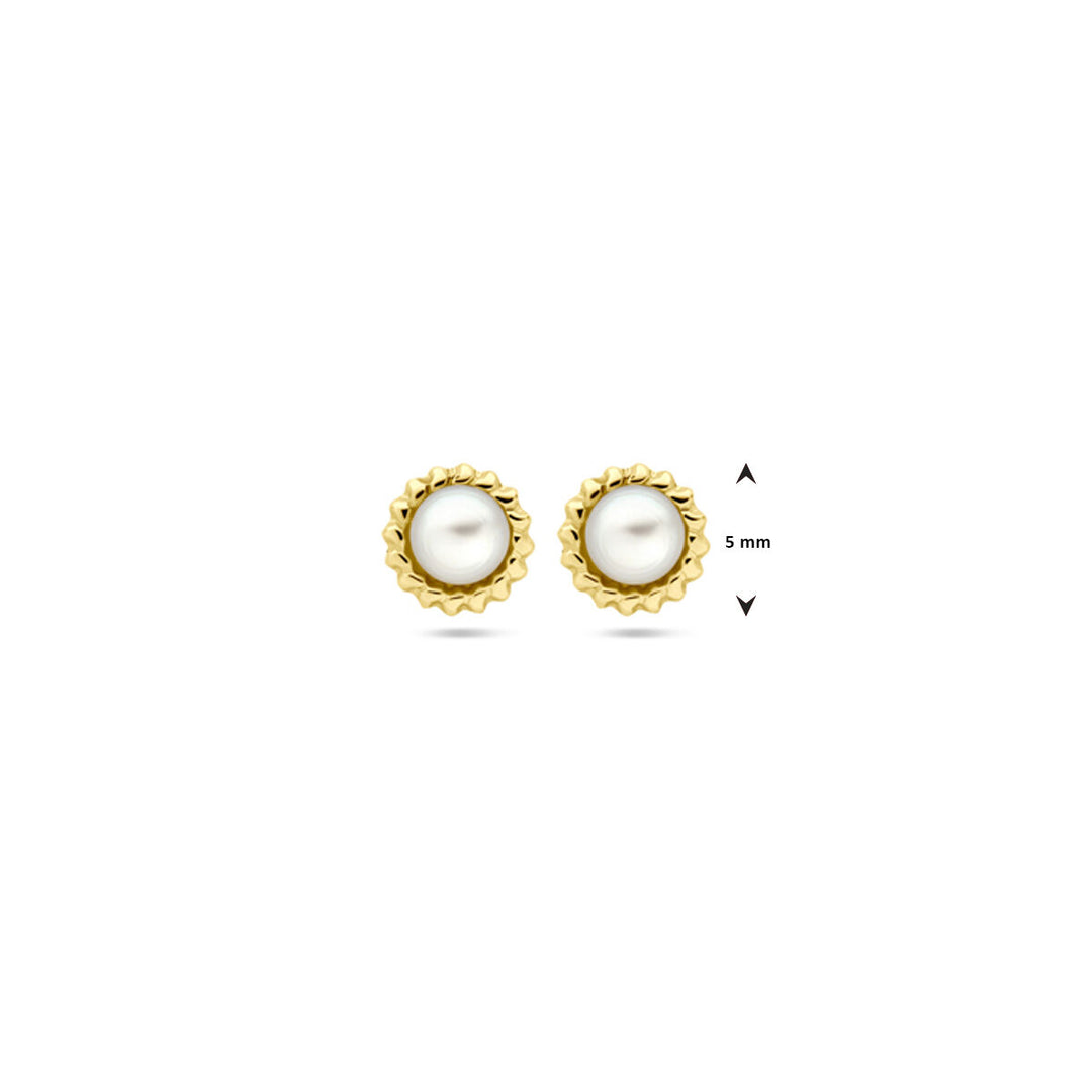 oorknoppen parel 5,0 mm 14K geelgoud