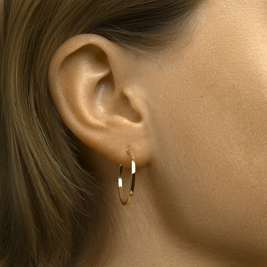 earrings square tube 1.6 mm Zilgold (yellow gold with silver core)