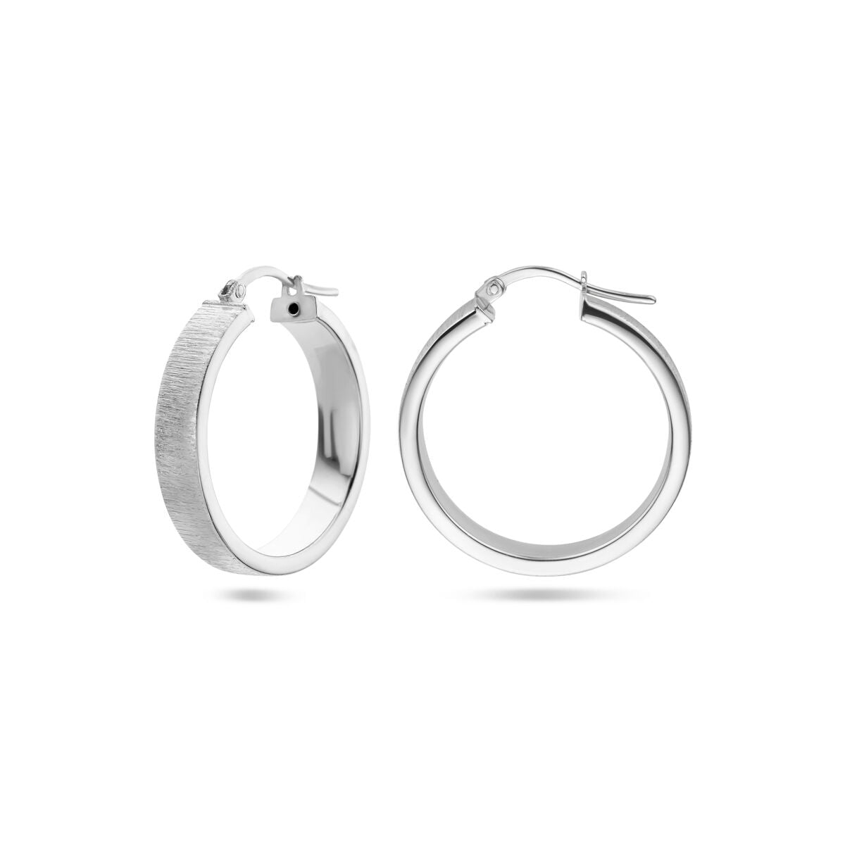 earrings poly/matte silver rhodium plated