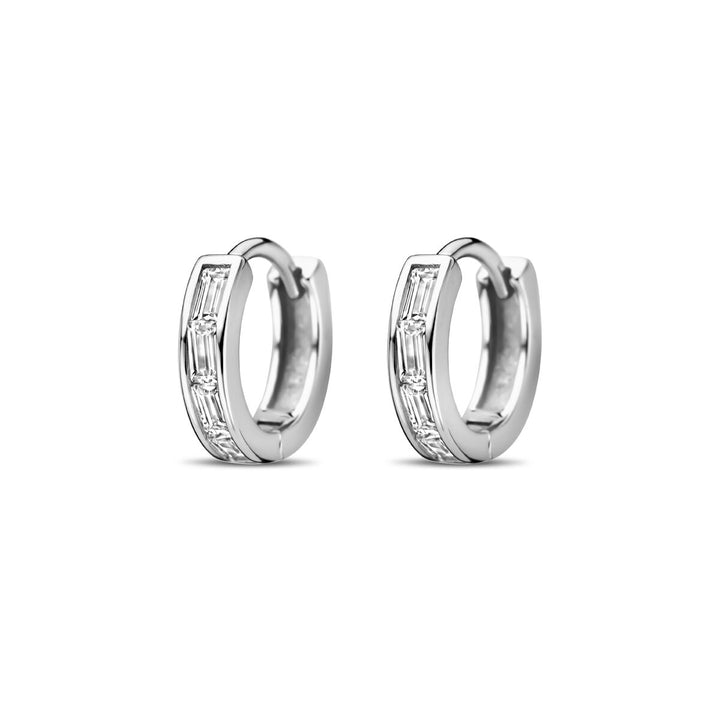 klapoorringen zirkonia 10 mm zilver gerhodineerd