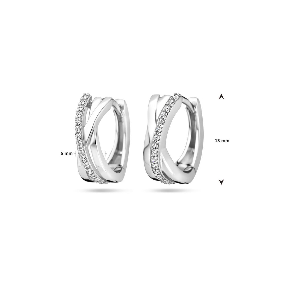 klapoorringen 13 mm zilver gerhodineerd
