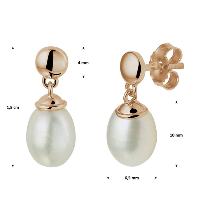 pearl earrings 14K rose gold