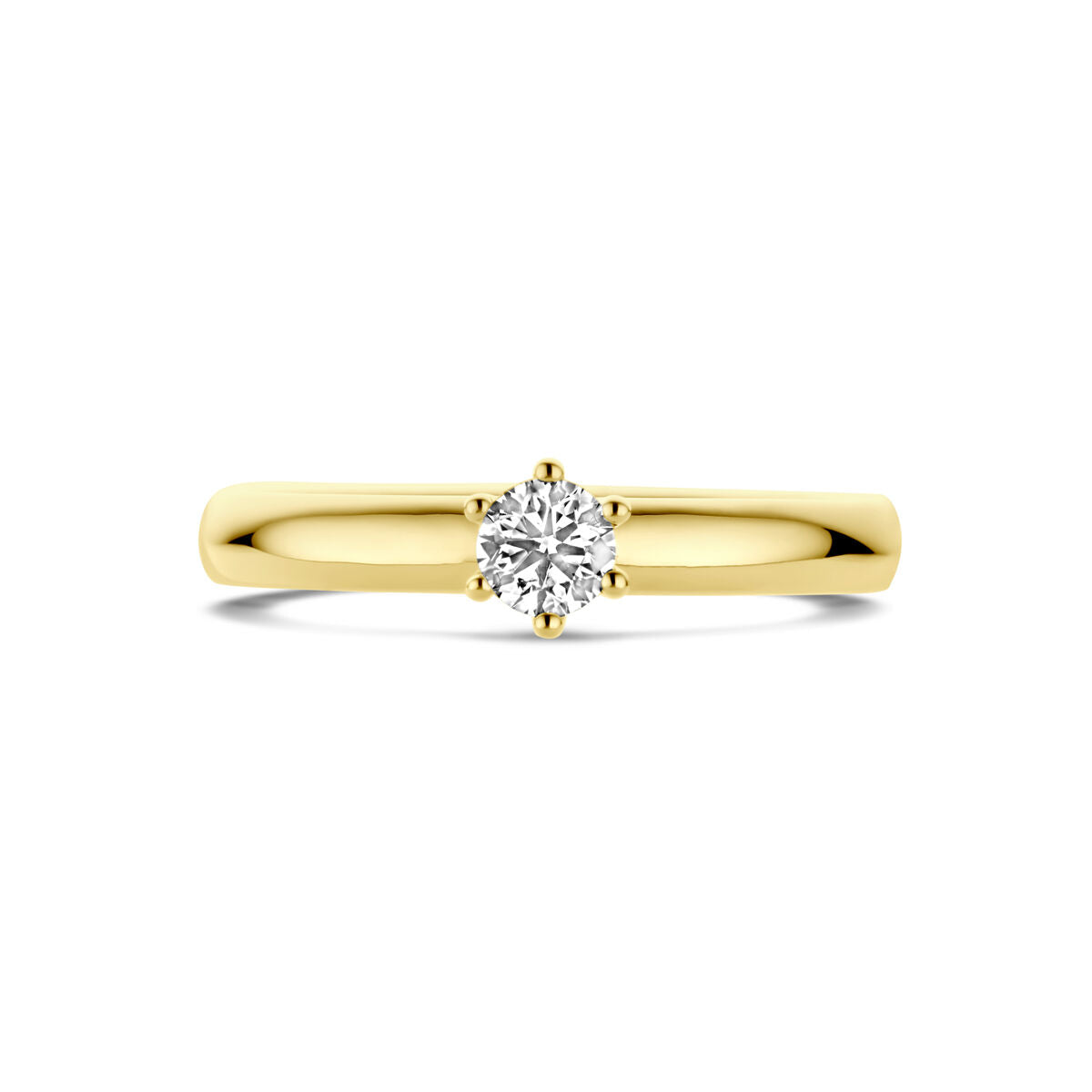 aanzoeksring diamant 0.25ct h si 14K geelgoud