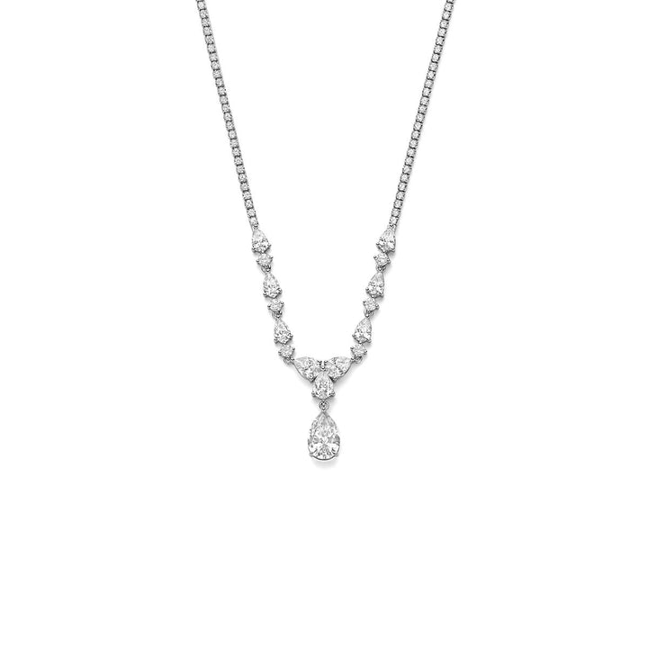 Zilveren ketting met zirkonia – gerhodineerd 925 zilver