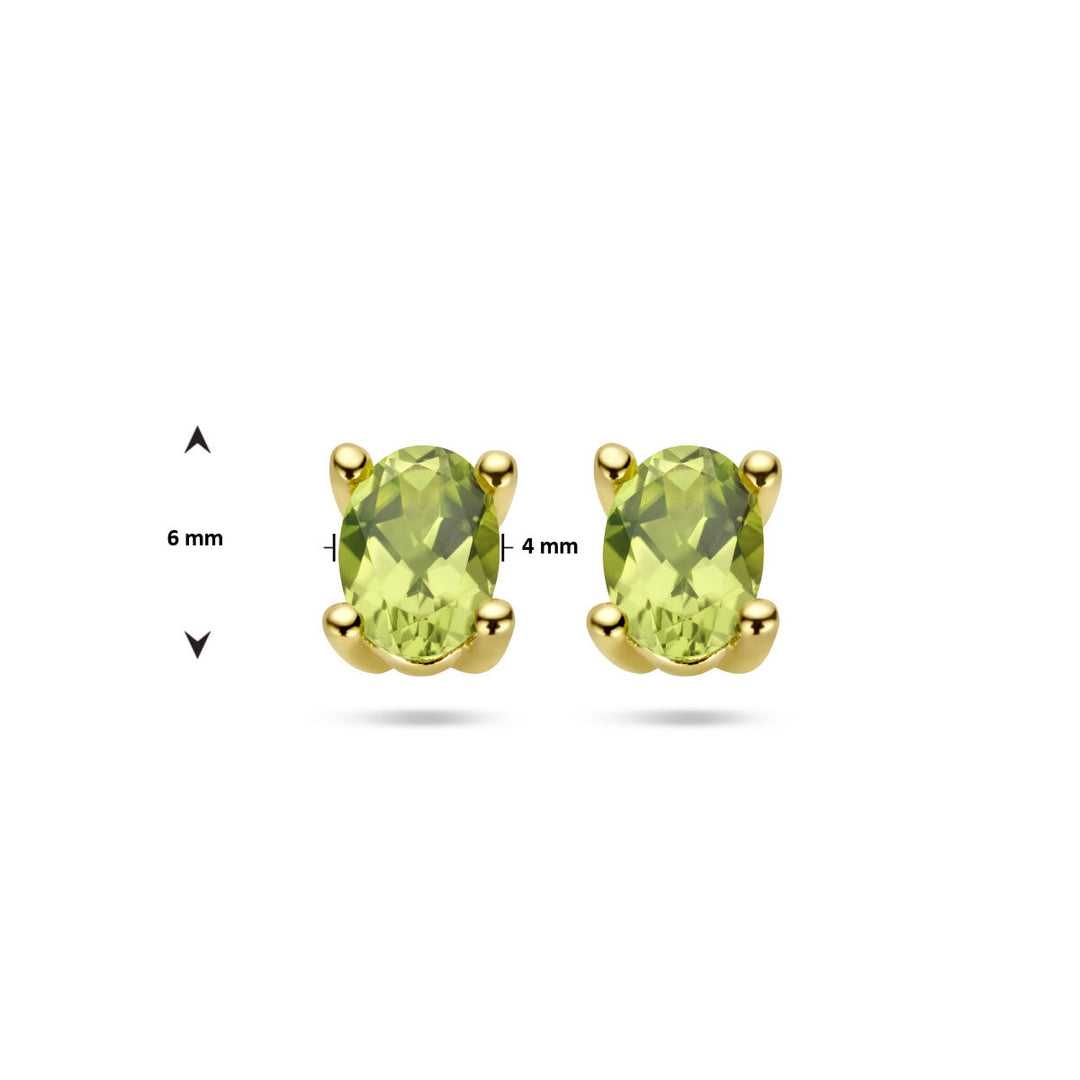 ear studs peridot 14K yellow gold