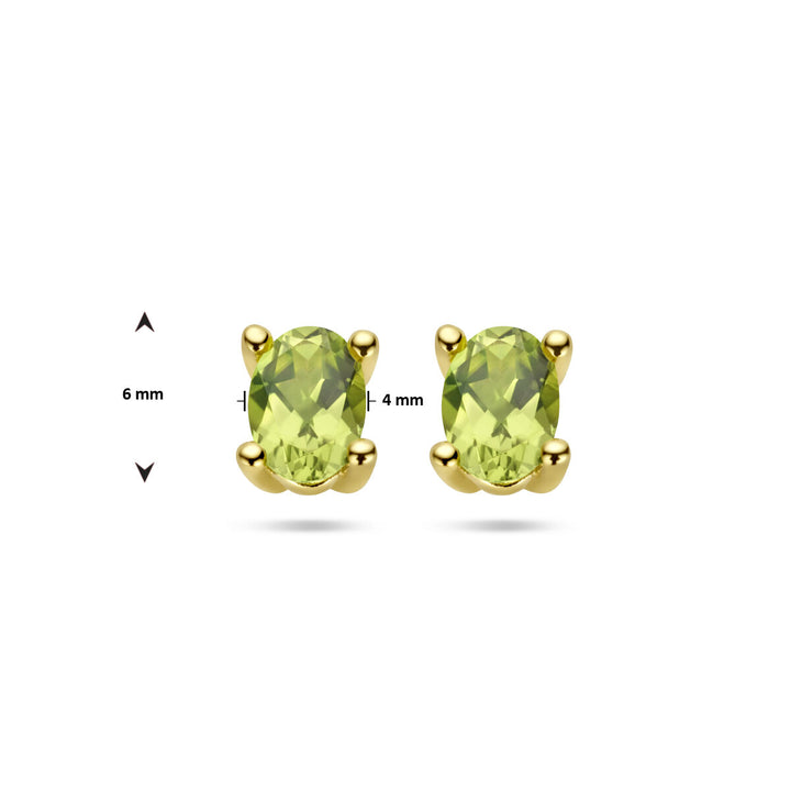 ear studs peridot 14K yellow gold