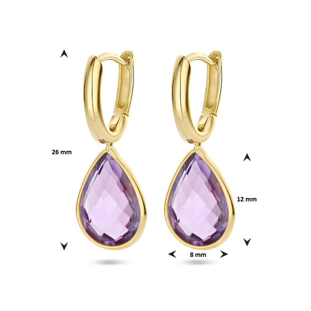 Ohrhänger Amethyst 14K Gelbgold