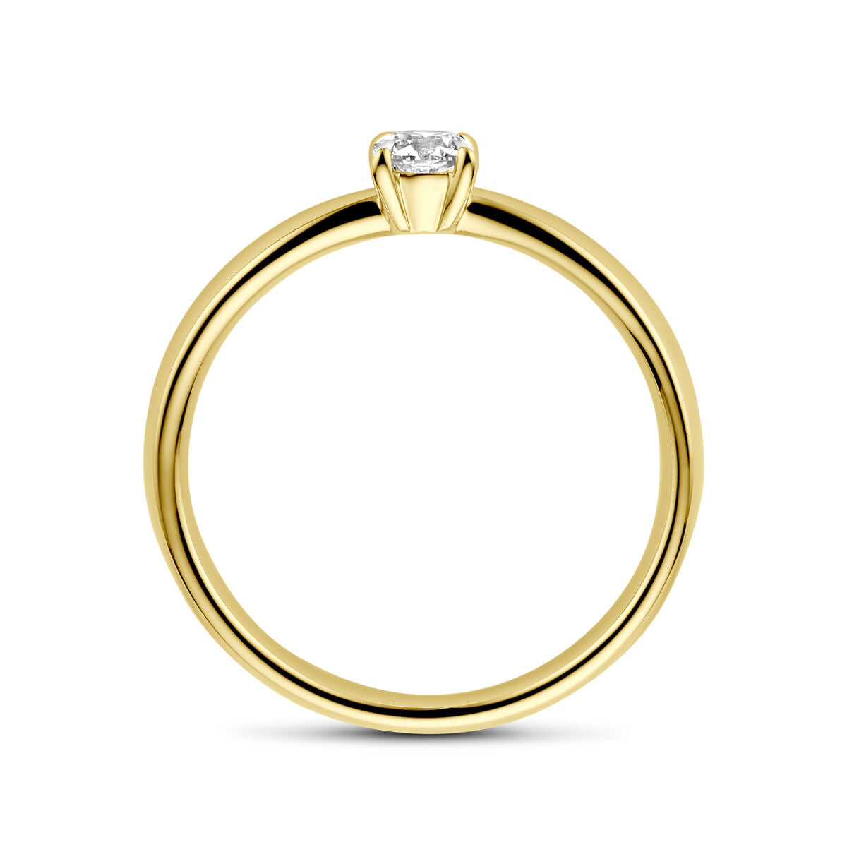 aanzoeksring diamant 0.25ct h si 14K geelgoud